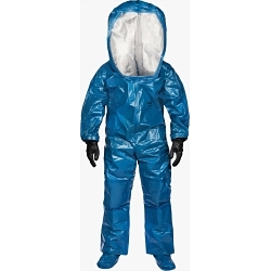 Lakeland® Interceptor® Plus INT650B-XL Deluxe Vapor Protective Heat Sealed Plus Seam Encapsulated Suit, A Level, ASTM D3776/D5034/D5733/D751, XL, Blue, Rear Entry, Silver Shield® Inner/Butyl Outer Glove