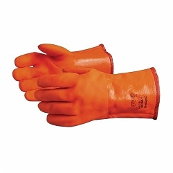 North Sea™ NS300B Premium Grade Chemical-Resistant Gloves, Universal, PVC, Orange, Triple Foam Lining, Resists: Chemical, Crack and Oil, Safety Cuff