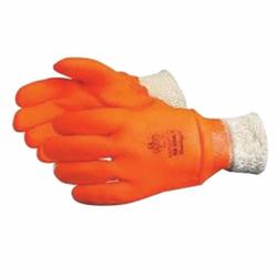 North Sea™ NS300K Premium Grade Chemical-Resistant Gloves, Universal, PVC, Orange, Triple Foam Lining, Resists: Chemical, Crack and Oil, Knit Wrist Cuff