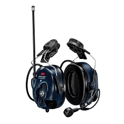 Peltor™ 7100099586 2-Way Radio Headset, For Use With 3M™ Peltor™ WS™ Series Hard Hats, 25 dB NRR, Li-Ion Battery Power Source, 11 hr Battery Life, Dark Blue