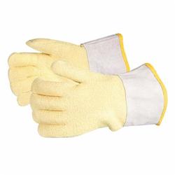 Dragon™ TK835LG2 Heat Resistant Gloves, L, ANSI Heat Level: 5, Kevlar®, White/Yellow, Terry/Leather Lining, Gauntlet/Knit Wrist Cuff, 12-1/2 in L, 608 deg F Max