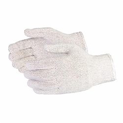 Sure Knit® sq/m sq gamme qualité économique gants à usage général, tricot de ficelle, m, 7 ga coton/polyester, naturel, poignets en tricot, revêtement pvc à pois