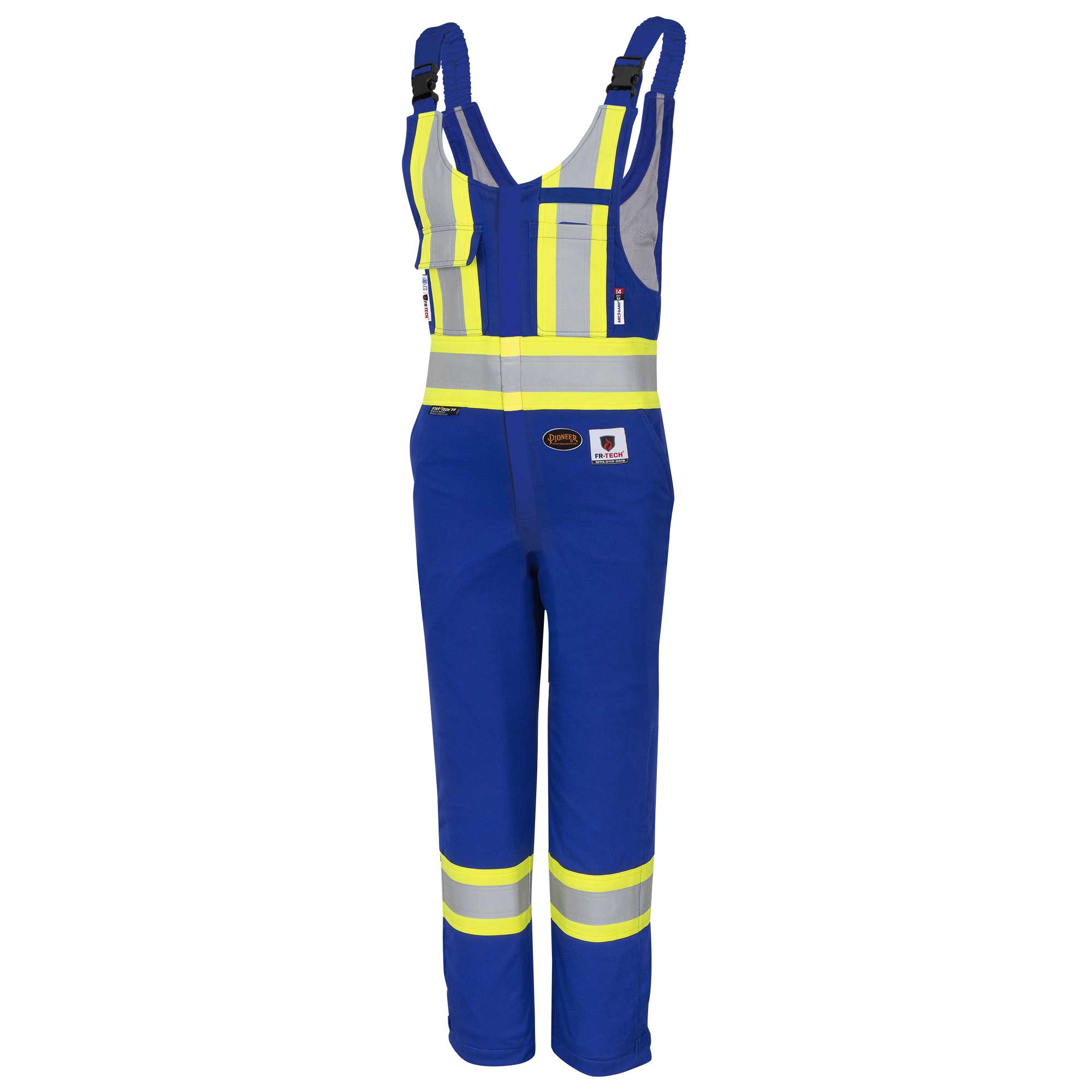 PIONEER® Women's FR-Tech® Hi-Vis FR/Arc-Rated Quilted Safety Overalls - Royal Blue