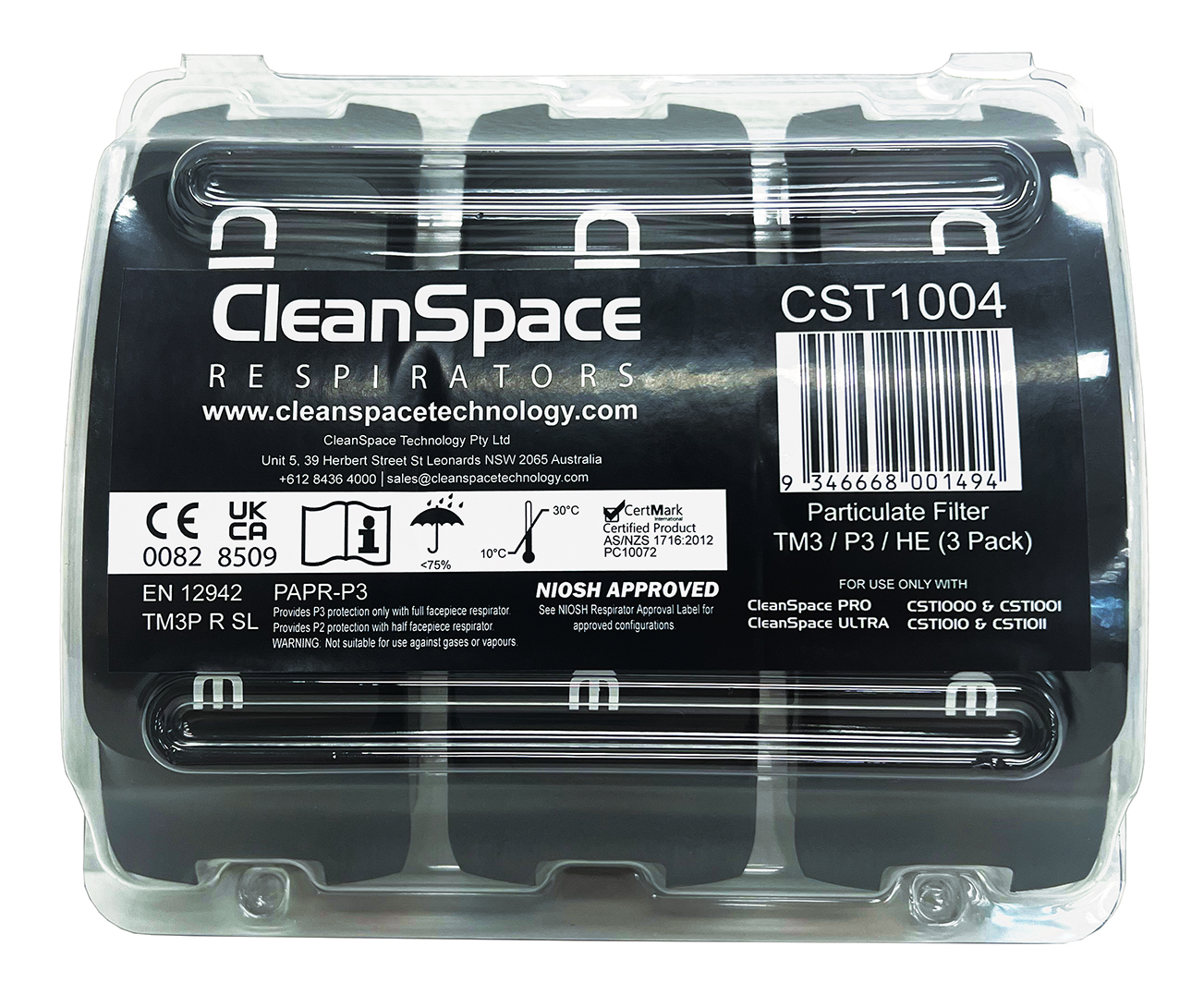 CleanSpace CST Particules Filtre haute capacité TM3 P3