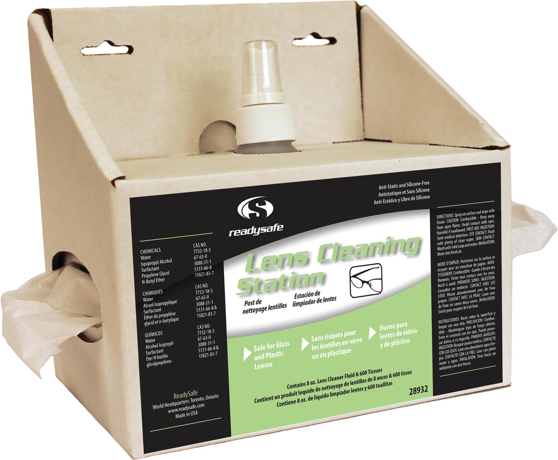 front view of readysafe lens cleaning station