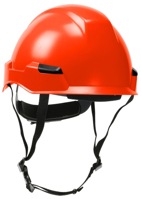 PIP® Rocky™ Industrial Climbing Helmet - Orange, with Polycarbonate, ABS Shell, Nylon Suspension, Wheel Ratchet Adjustment and 4-Point Chin Strap