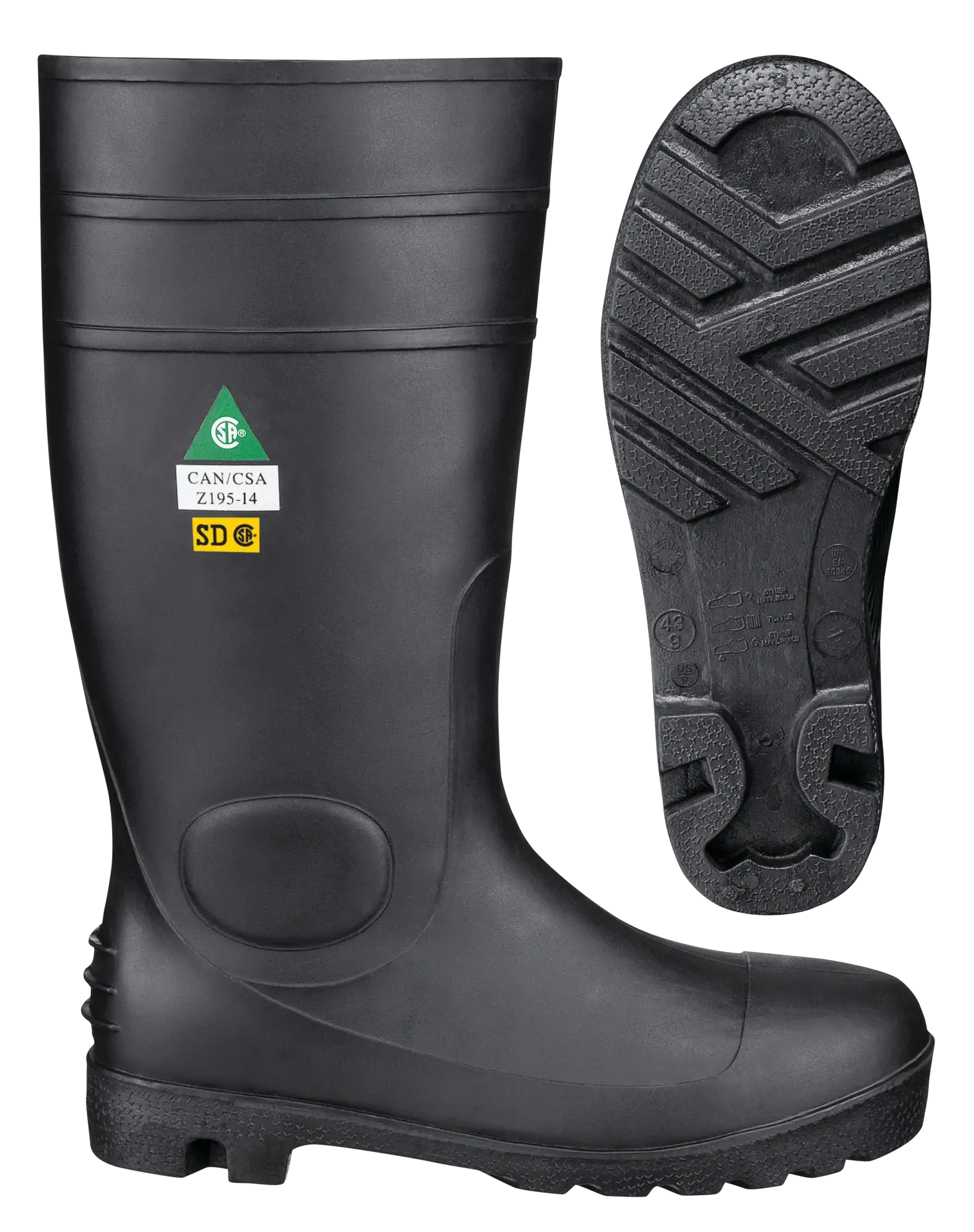 Boot, Pioneer, PVC, Steel Toe/Plate, Black