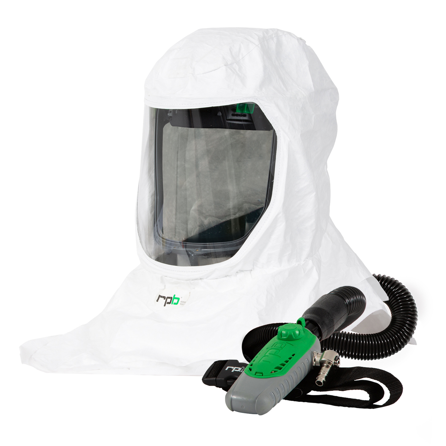 Respirateur RPB® T-Link® - avec cagoule Tychem® 2000, appareil de contrôle climatique C40™, bouchon pare-chocs et tube respiratoire SAR