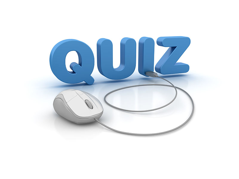the word quiz with a computer mouse plugged in