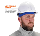 Homme portant un casque de protection blanc avec une calotte crânienne haute performance Chill-Its